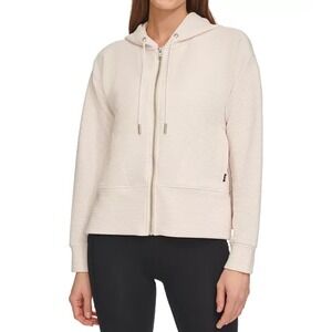 DKNY Sport Ribbed‎ Full Zip Hoodie Athleisure Jacket Comfy Warmth Medium